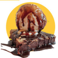 BROWNIE/GALLETA CON HELADO