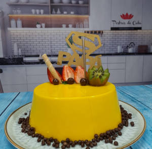 Gelatorta de mango con frutas