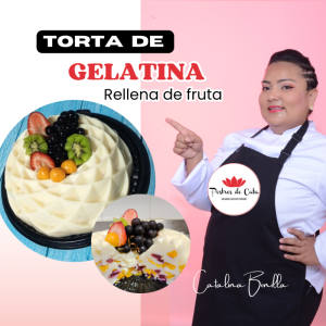 Torta de gelatina rellena de fruta