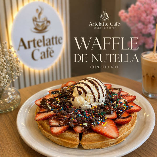 Waffle Nutella y Helado