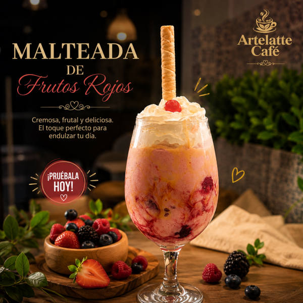 Malteada de frutos rojos
