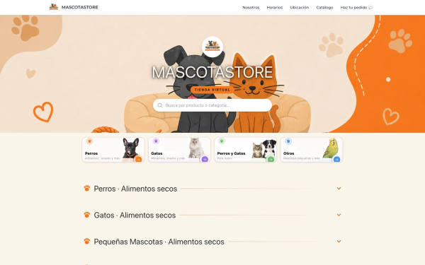 Tienda virtual con categorías, grupos y promociones