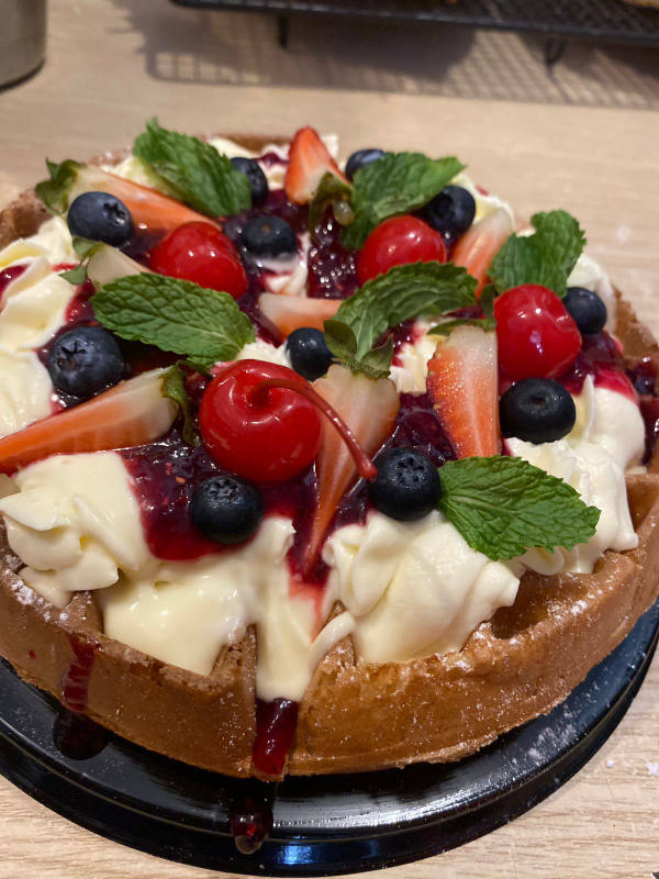 Waffle de frutos rojos